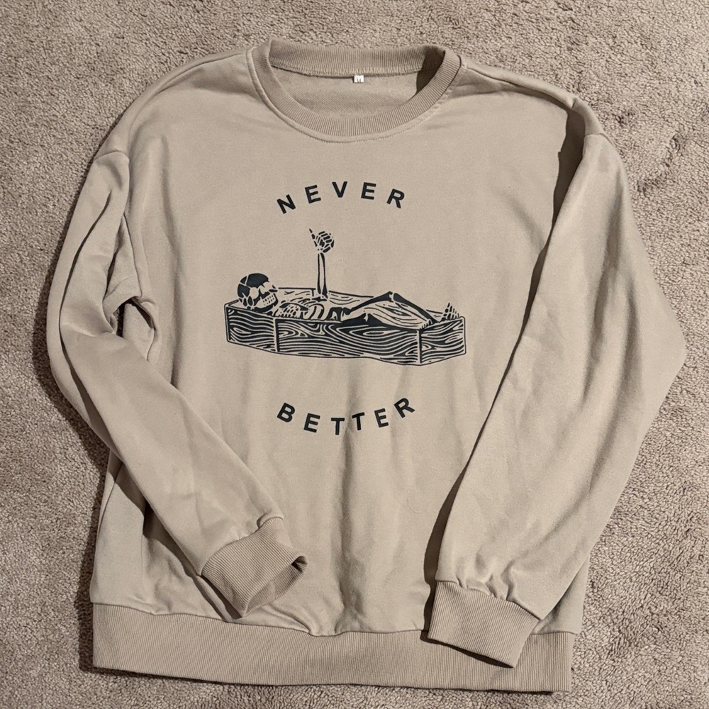 Beige Graphic Sweater